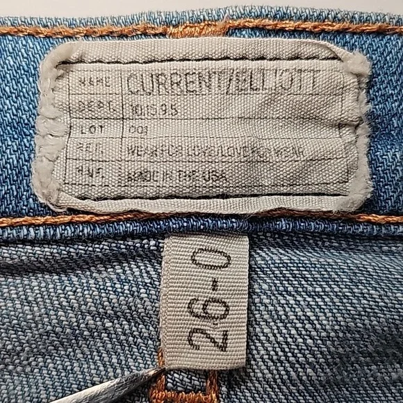 Current/Elliot The Stilleto Pencil Skirt Jean Denim Mid-Length USA Whiskey 26 - Picture 3 of 7